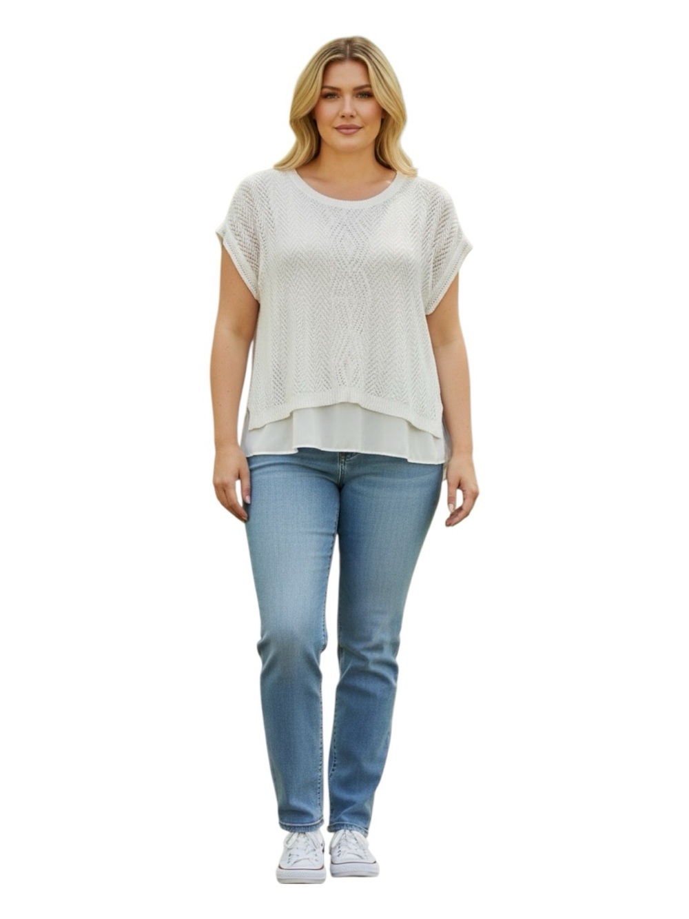 Westport Ivory Layered Knit Top